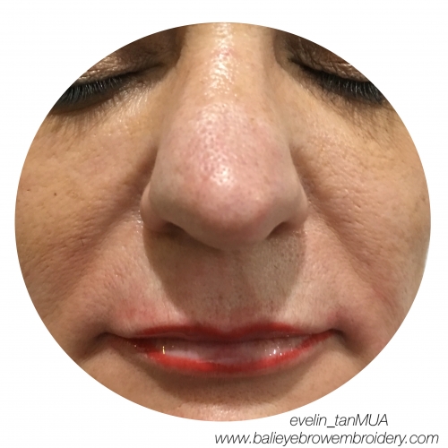 Lip liner embroidery